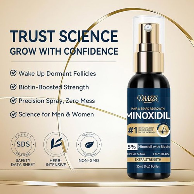 Regine Switzerland 5% Minoxidil Hair Growth Spray Kit - Extra Strength Beard Regrowth Solution | 2PCS