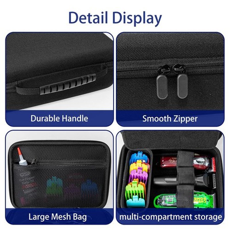 Jeachan Hard Travel Case for Hair Clippers, Hair Cutting Barber Supplies Holder, Trimmer Organizer Storage Bag for Hatteker/Oneisal/Wahl 5Star/Andis Men Razor Guard Grooming Kits