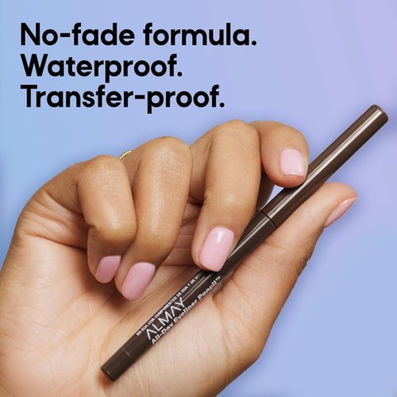 Almay All-Day Eyeliner Pencil - Hypoallergenic, Long-Wearing, Water-Resistant | 205 Black, 0.01 oz