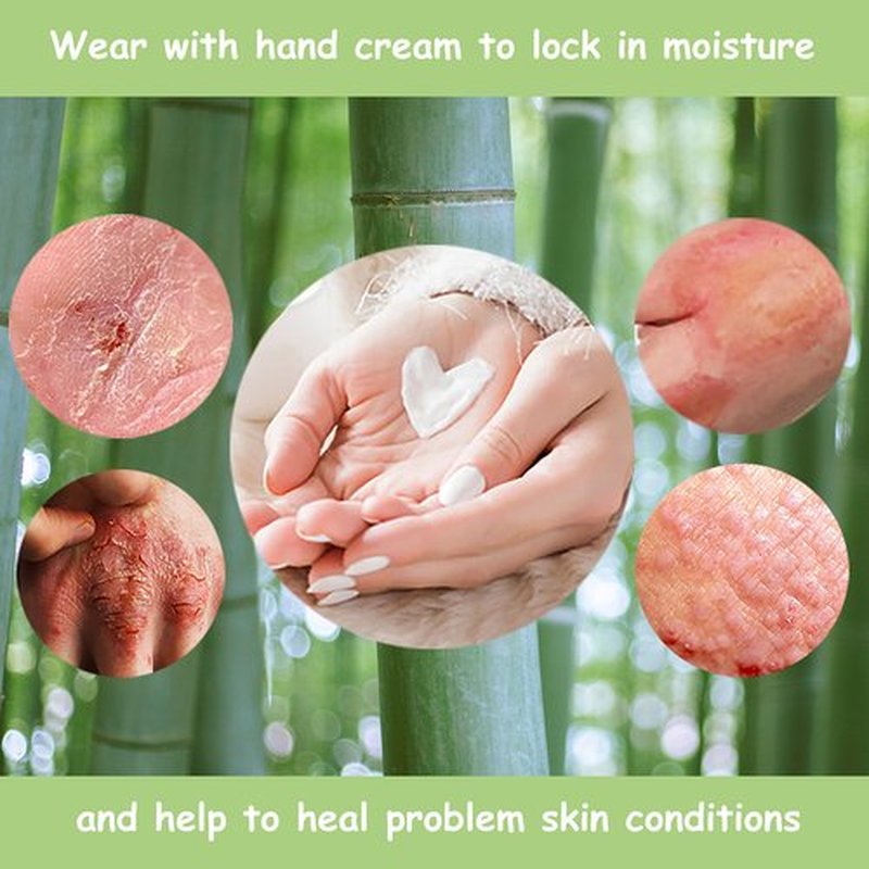 Bamboo Gloves for Eczema, Kids Age 4-6, Dry Hands, Moisturizing Gloves for Children Overnight, 3 Pairs