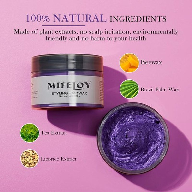 Skiennix Purple Temporary Hair Color Wax - Instant Washable Hairstyle Cream for Men & Women | Perfect for Parties & Cosplay
