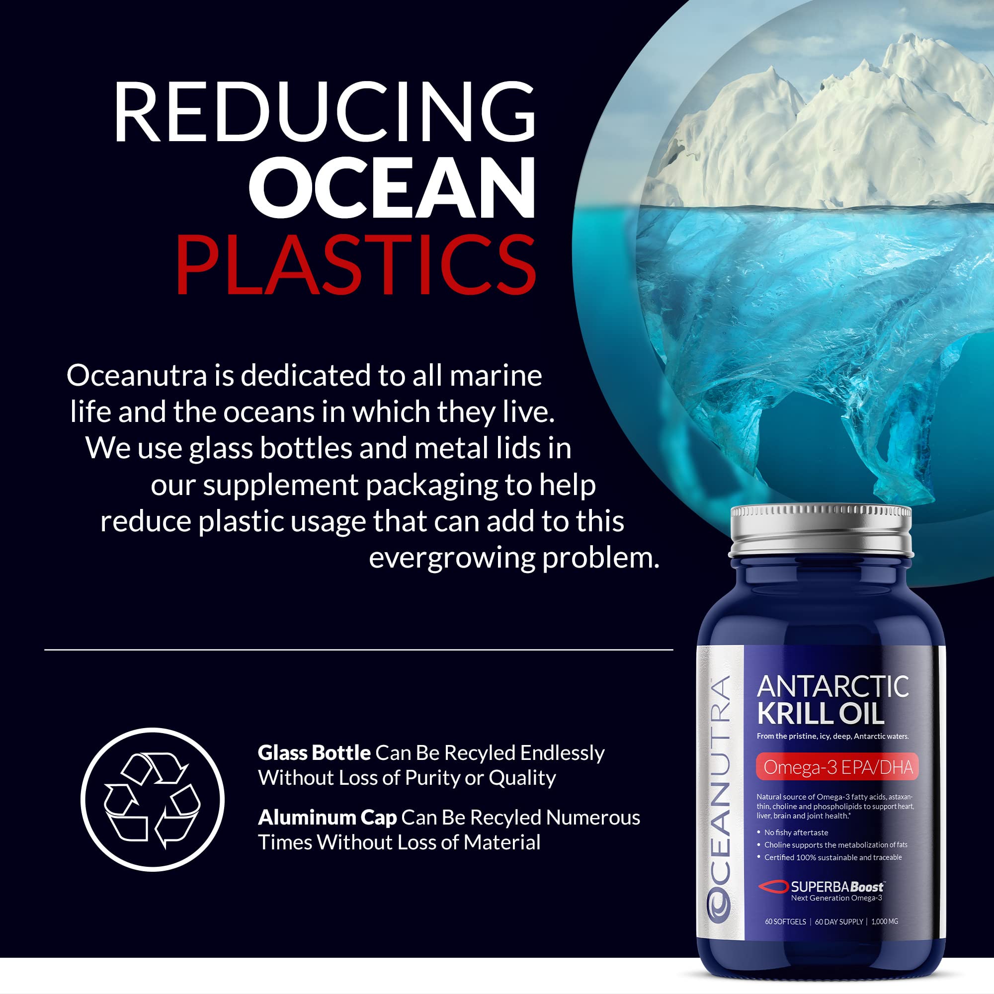 100% Pure Organic Krill Oil 1000mg, 60-Day, Omega 3 Supplement, Highest Concentration 56% Phospholipids, Wild Caught, Sustainable Traceable Antarctic Omega 3, Astaxanthin, Heart, No Fish Oil