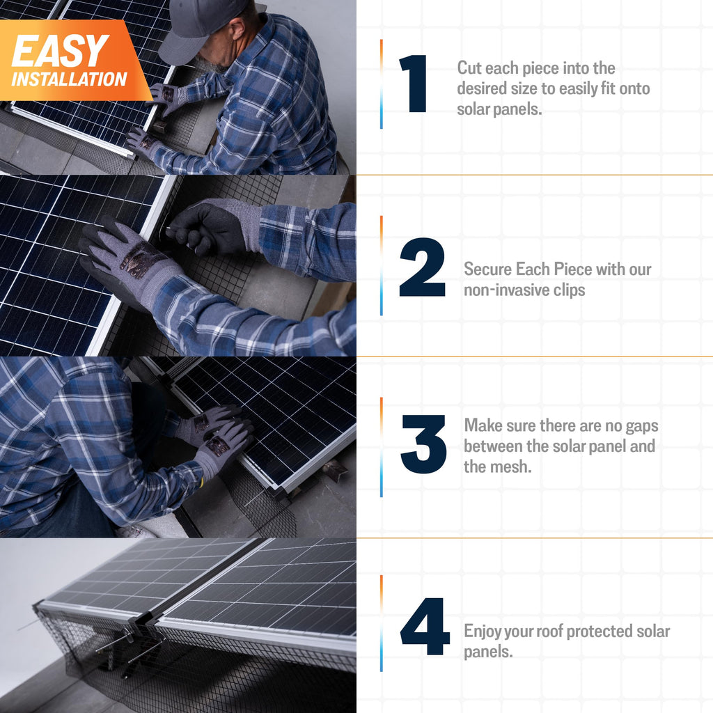 Critter Guard PRO 8in x 100ft Solar Panel Bird Guard Prevention Roll Kit