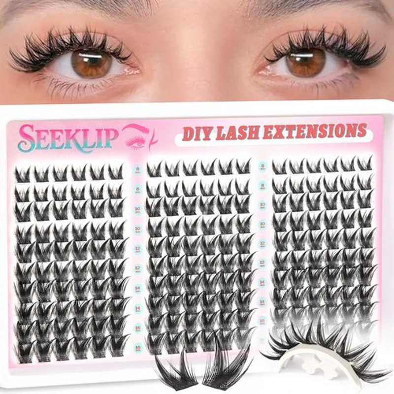 Manga Lash Clusters Bunny Wispy Natural Cluster Eyelash Extensions 8-16mm 180pcs Anime Spike Eyelashes Cluster lash clusters 8mm Bottom Lashes Individual Fake Eyelash C Curl DIY at Home (Spark)
