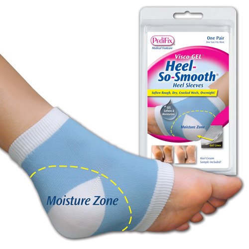 PediFix Visco-GEL Heel Sleeves – Moisturizing Gel Socks with Mineral Oil for Dry, Cracked Heels & Calluses – Softens, Repairs & Hydrates Skin – Reusable & Washable – One Size Fits Most – 1 Pair