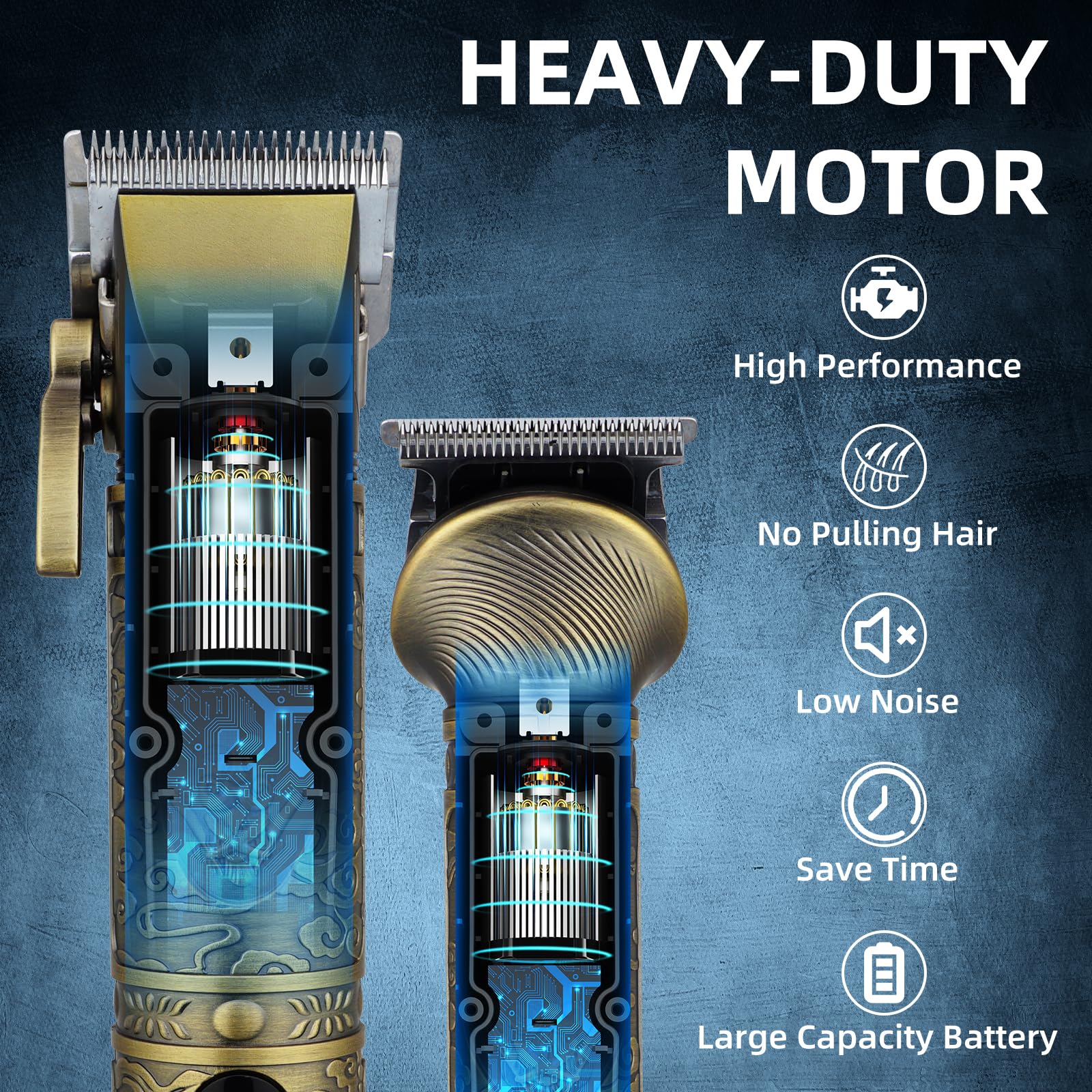 REHOYO Clippers and Trimmers Set, Beard Trimmer, Electric Razors Shaver for Men, Professional Hair Clipper for Barbers Hair Cutting Set, Mens Grooming Kit w/Mustache Nose Hair Trimmer, Gifts for Him