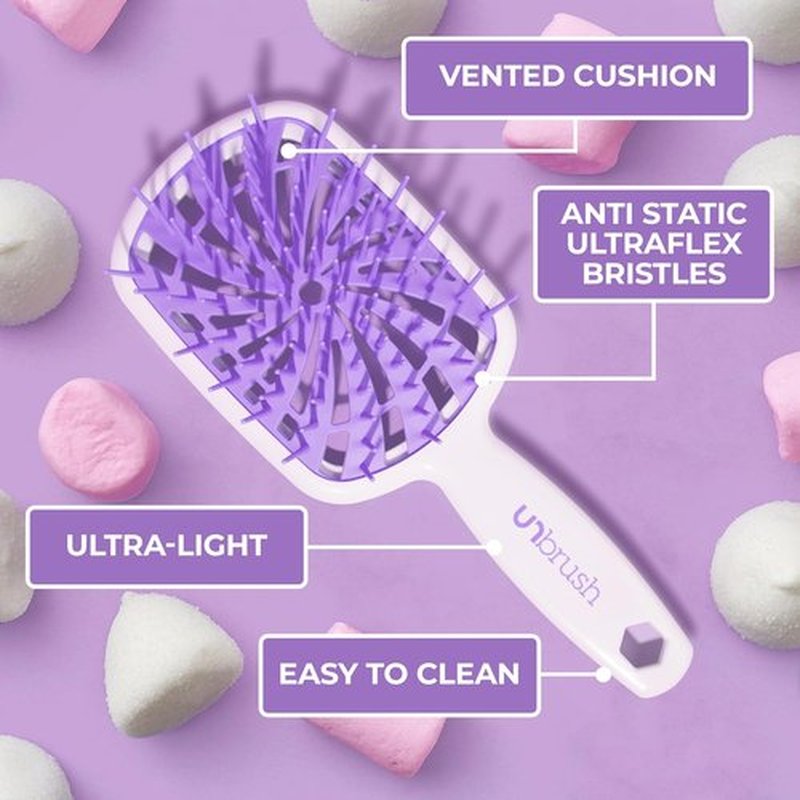 FHI Heat UNbrush Plus - Gentle Curly Hair Detangler Brush for Wet & Dry Hair | 84 UltraFlex Bristles