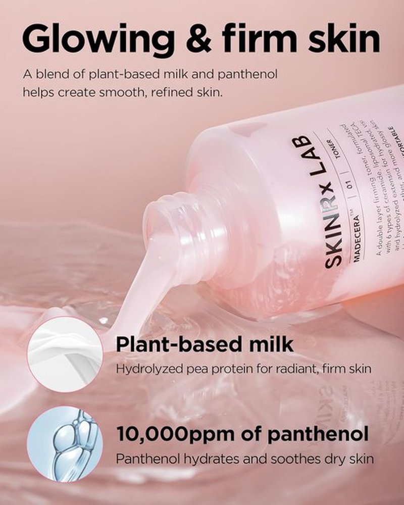 SKINRxLAB MadeCera Cream Double Essence Firming Toner - Hydrating Dual Layer Formula with Milk Protein & Ceramide, 5.07 fl. oz.