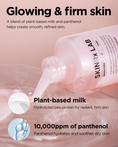 SKINRxLAB MadeCera Cream Double Essence Firming Korean Toner – Dual Layer Hydration Toner with Milk Protein, Ceramide and Panthenol - Makeup Boosting for Smooth Skin, 5.07 fl.oz.
