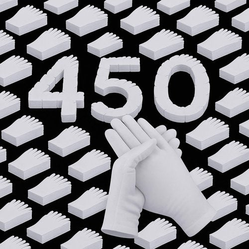Jecery 450 Pairs White Cotton Gloves Bulk Pack Moisturizing Overnight Dry Hand Eczema Thin Inspection Liner for Jewelry Coin Collection