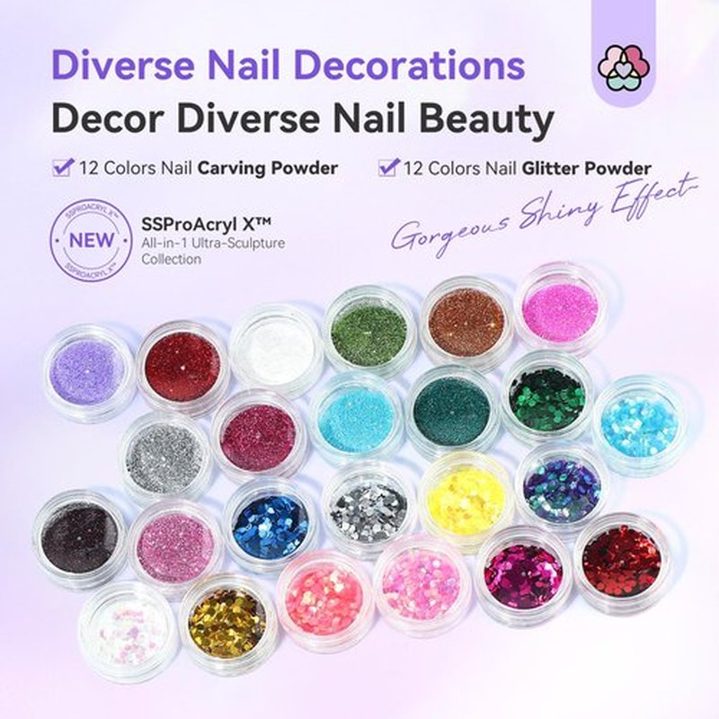 SAVILAND Professional Acrylic Nail Kit: Nail Kit Set with 4OZ Large Capacity Monomer Nail Drill 30 Days Wear Nail Extension Manicure Christmas Gift
