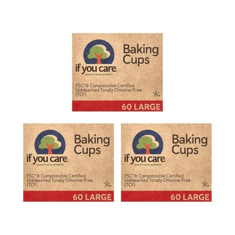 If You Care Unbleached Baking Cups - Eco-Friendly, Large Size, 60 Count | 3 Pack