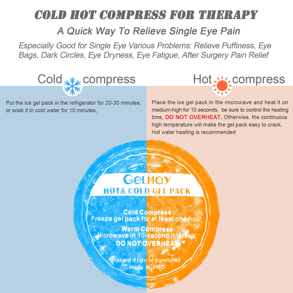 Ice Eye Patches for Puffy Eyes, Cooling Medical Eye Patch Pad Gel Pack Cover Eyepatch Cold Hot Therapy Eye Bags Dark Circles After Surgery Adult Kid (2PCS)