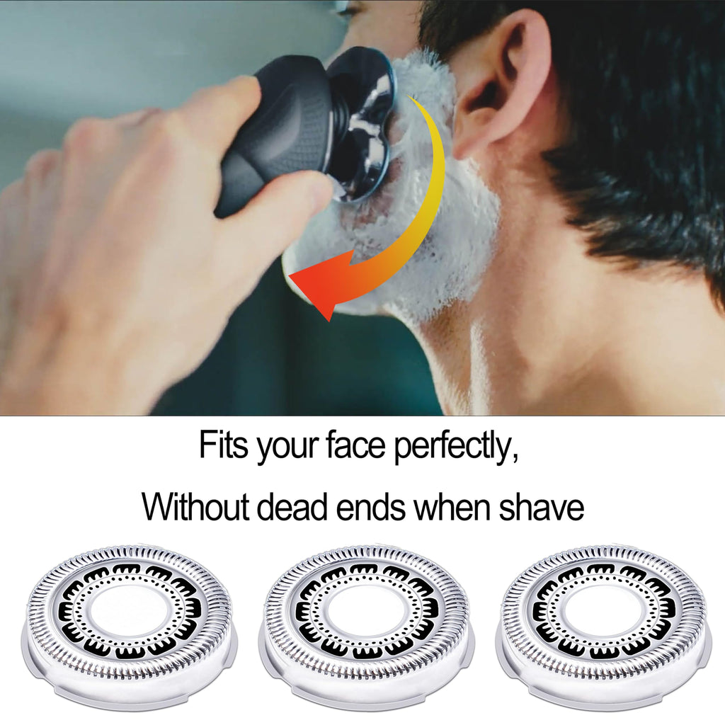 SH60/72 Replacement Heads Compatible with Philipsi Norelcoo Series 6000 Shaver, SH60 Shaving Replacement Head for Philipsi Razors S6820, S6810, S6850 S6880/81