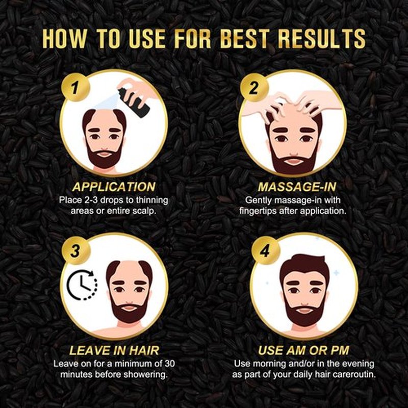 Organic Black Rice Water Spray for Hair Growth, A Solution with Castor Oil & Ginger Root Extract for Thicker, Fuller Hair, Targets Hair Loss and Repairs Damage 100ml/3.2 fl.oz (1 PC)