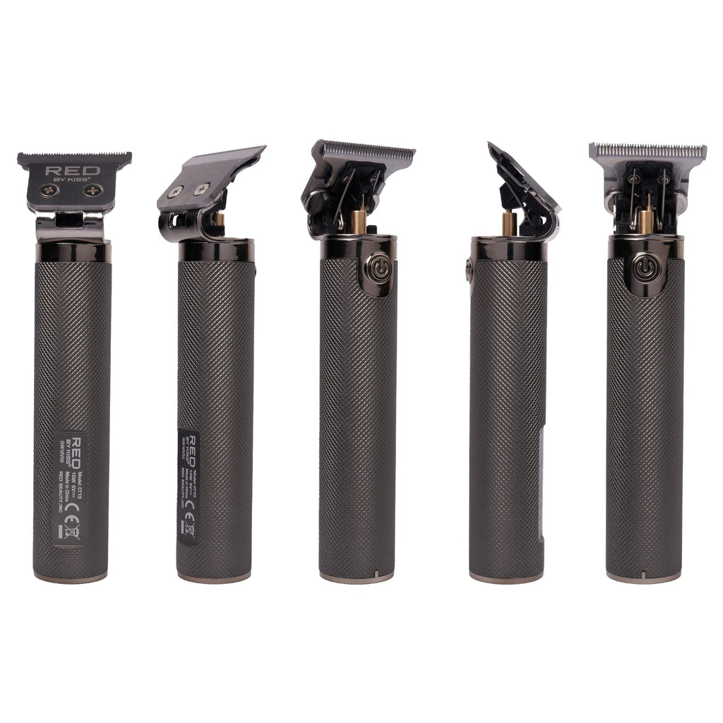 Red by Kiss Hair Trimmer for Men Precision Blade Cordless Trimmer Mens Grooming Kit (Cool Gray)