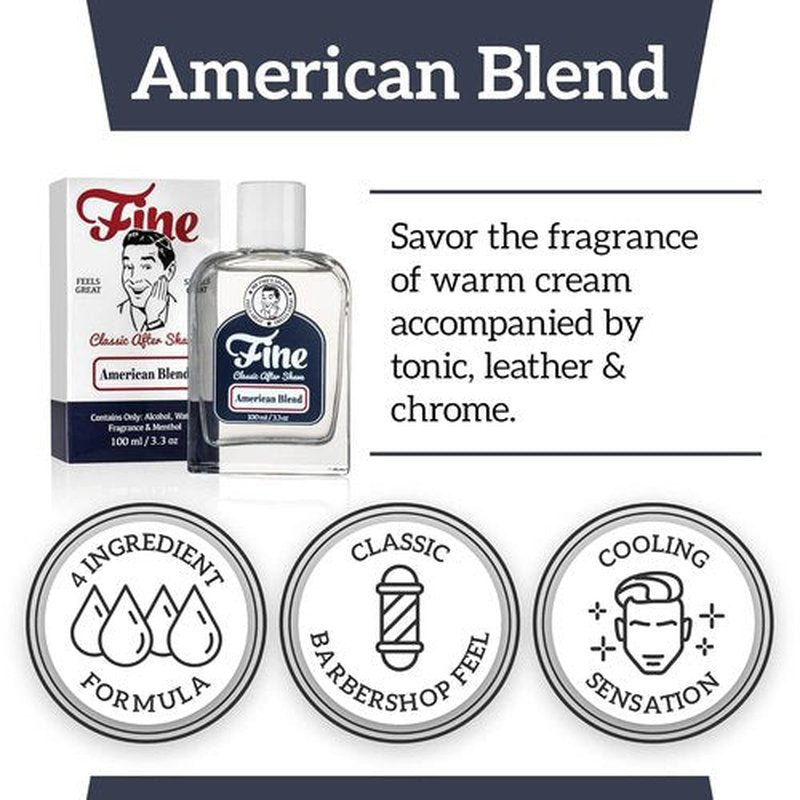 Mr. Fine Men's Aftershave - American Blend Fragrance | Soothing Post-Shave Balm, 100ml