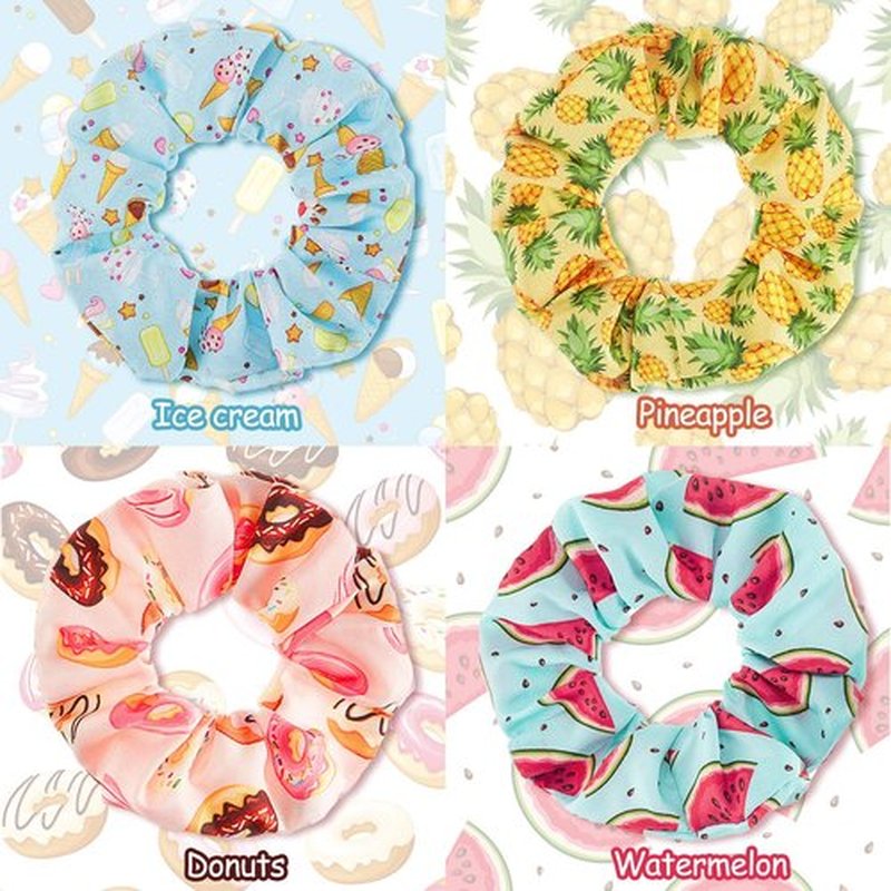 16 Pieces Cute Hair Scrunchies Kawaii Colorful Cute Unicorn Rainbow Mermaid Dog Printing Scrunchy Ponytail Holder Hair Ties Accessories for Women and Girls(Classic Style)