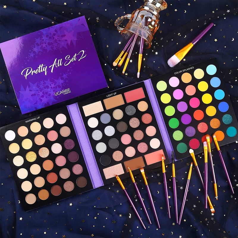 UCANBE 86 Colors Nude Eyeshadow Palette - Highly Pigmented, Long-Lasting & Waterproof | Includes 15 Makeup Brushes Set