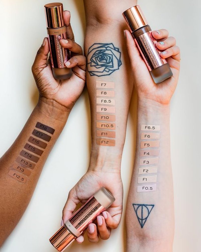 Revolution Beauty London, Conceal & Define Foundation, Full Coverage, Long-Lasting Matte Finish, Vegan & Cruelty-Free, F10 Medium Skin Tones, 0.8 fl oz