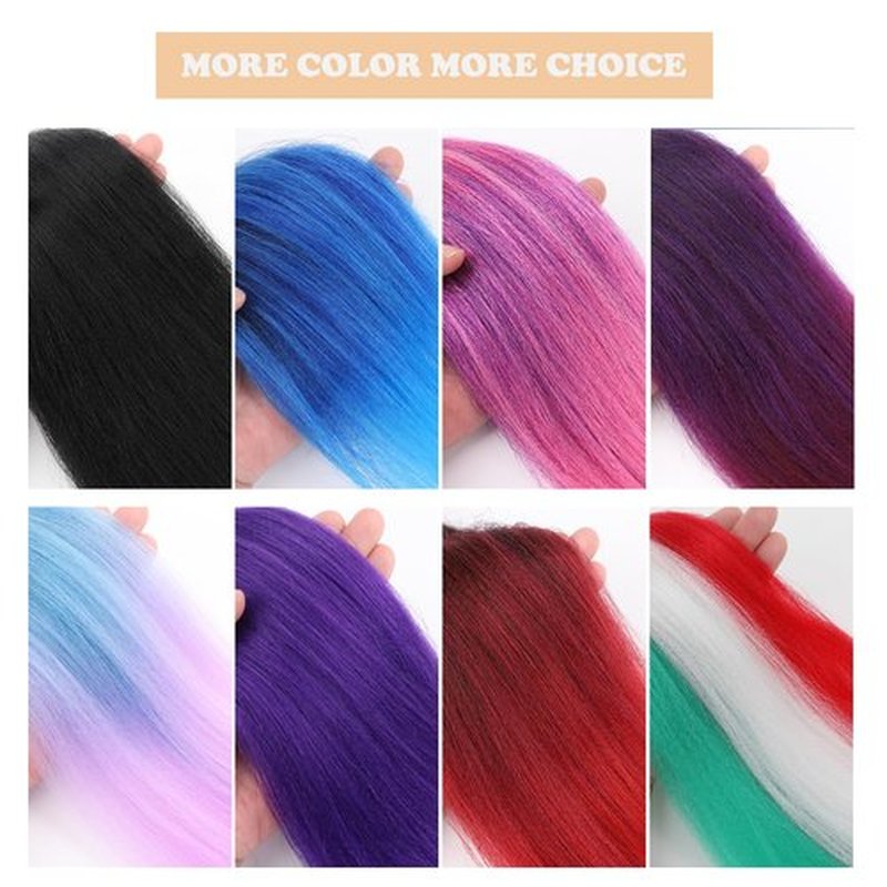 Braid Ponytail Hair Extensions with Elastic Tie,2 Pcs Straight Braid Hair Extension Rave Hair Natural Soft Hairpieces Synthetic Ponytail Extension 26 Inch(A35)
