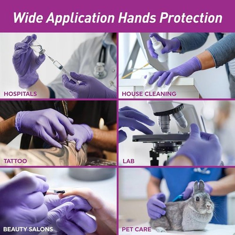 MedPride Nitrile Exam Gloves - Powder-Free, Iris Blue, Medium Size, Box of 100