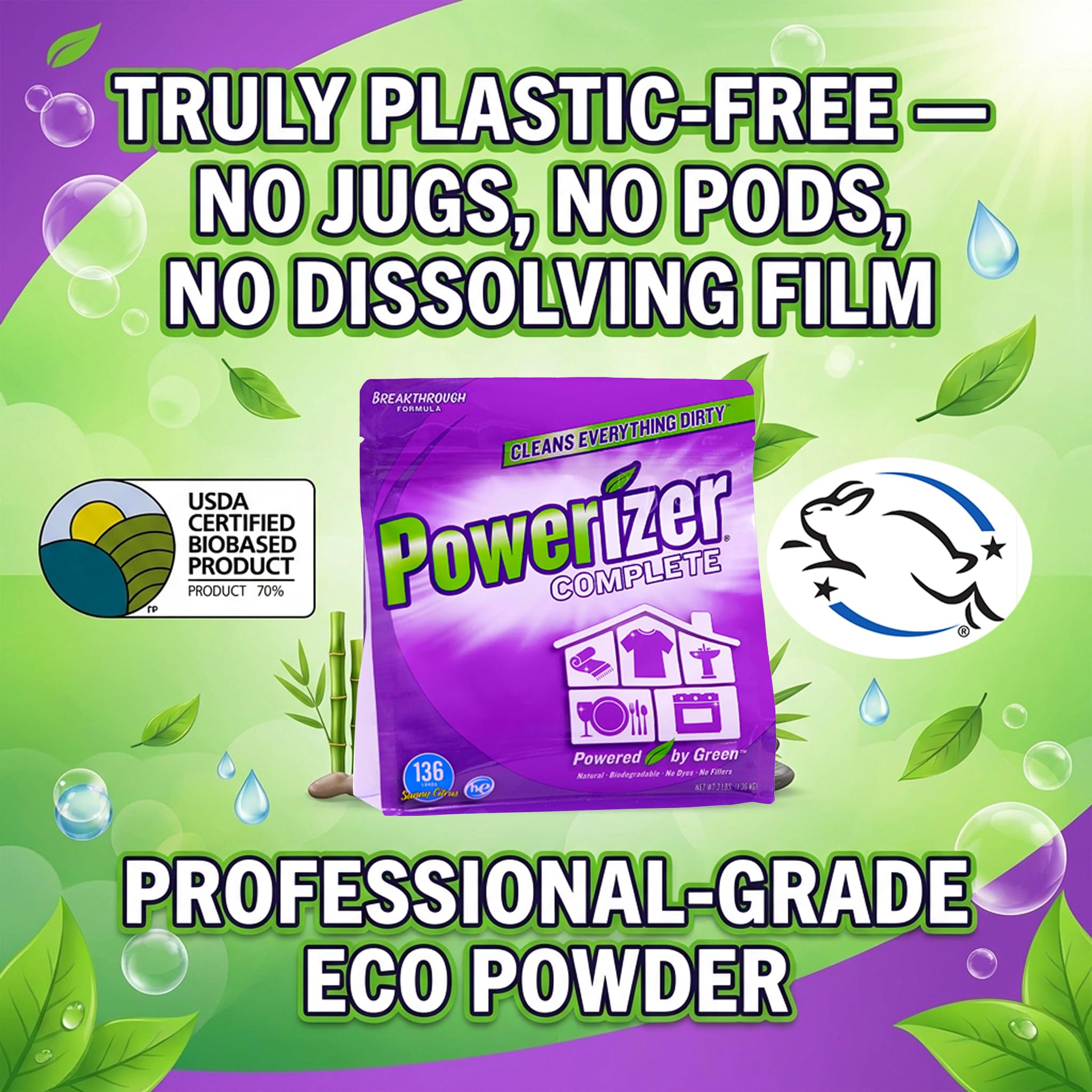 Powerizer Complete - Non Toxic Laundry & Dishwasher Detergent Powder 3lb