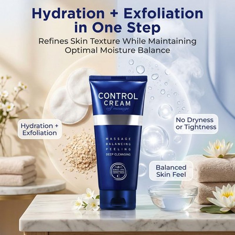 CHARMZONE Control Cream | Korean Face & Body Massage Cream for Gentle Exfoliation, Sebum & Pore Care, Deep Hydration, Smooth Radiant Skin, Professional K-Beauty Self-Massage | 5.07 oz