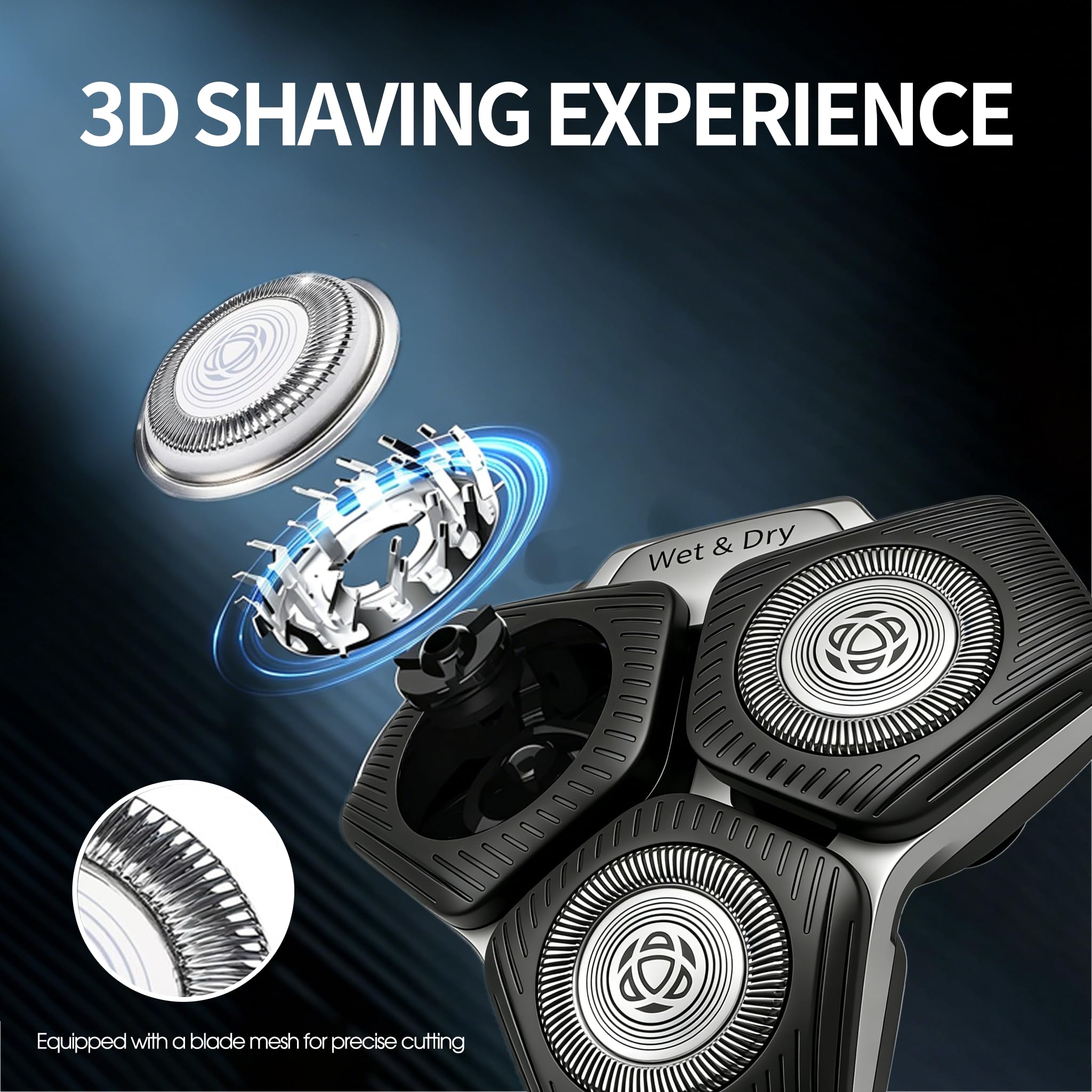 SH71/50 Replacement Heads for Ph*-lips No*elco Shavers,Compatible with Series 7000 & 5000 Electric Razor Blades, Wet & Dry Use, Easy-Install Replacement Shaver Heads, 1 Pack (Black)
