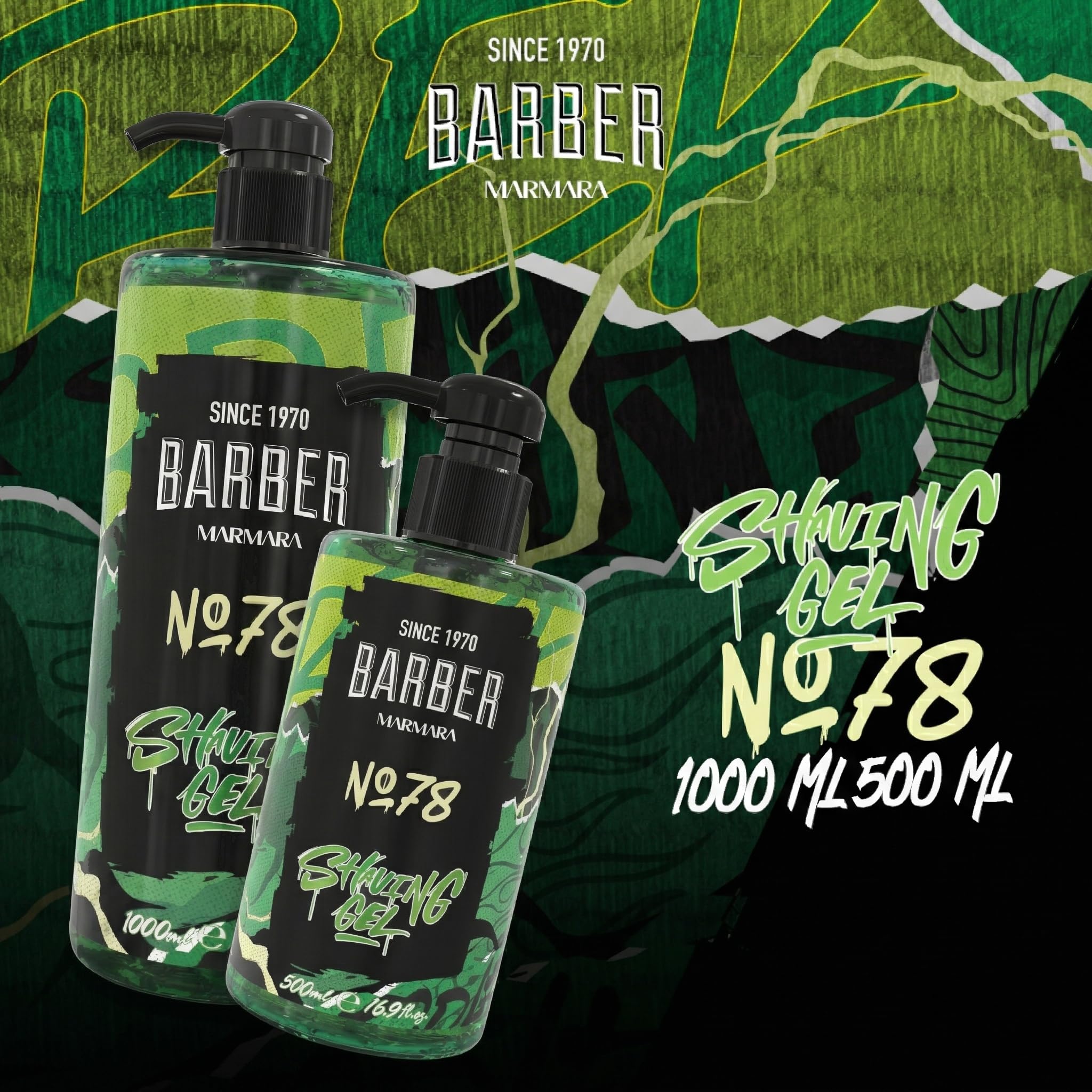 Barber Marmara No.78 Clear Non-Foaming Shaving Gel with Pump 33.81 fl oz
