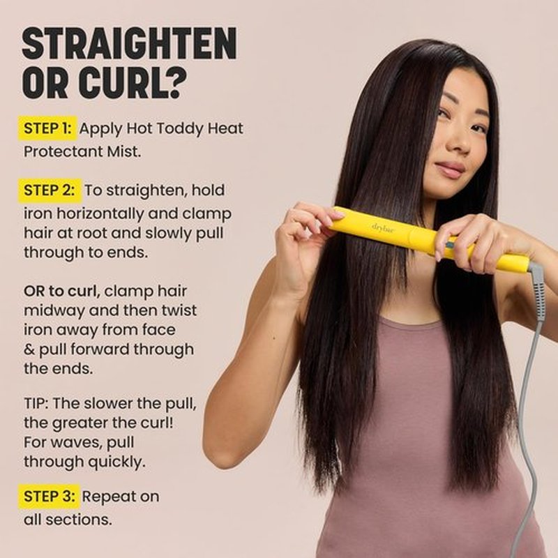 Drybar The Tress Press Straightening Iron - Ionic Technology for Smooth, Shiny Hair | Versatile Styling Options