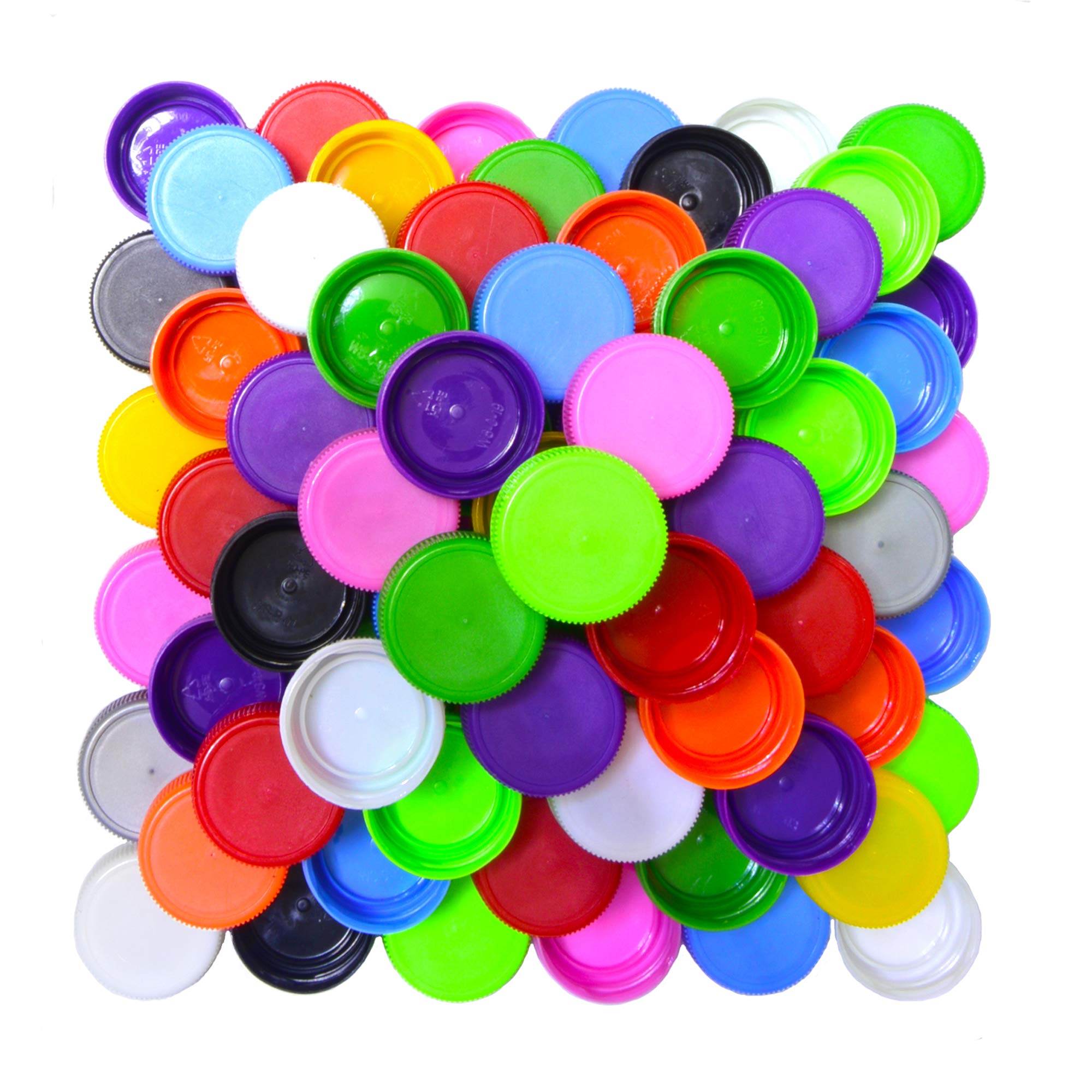 Awgusu Pack of 100 Mixed Colors Plastic Bottle Caps for DIY Craft Scrapbook