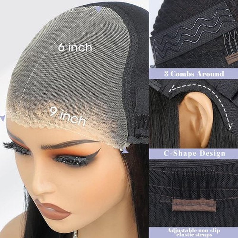 LuAiJa 26 Inch Wear and Go Glueless Wigs Human Hair Pre Plucked Pre Cut 9x6 Lace Front Wigs Human Hair Black Body Wave Wigs for Black Women Glueless Wigs 200 Density With Baby Hair