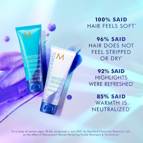 Moroccanoil Blonde Perfecting Purple Shampoo - Brightens Blonde Hair | 8.5 Fl Oz
