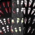 6 Packs 144Pcs Halloween Acrylic Press on Nails Kit, Reusable Full Cover Fake Nails, Stick on Glue on False Nails for Women & Girls