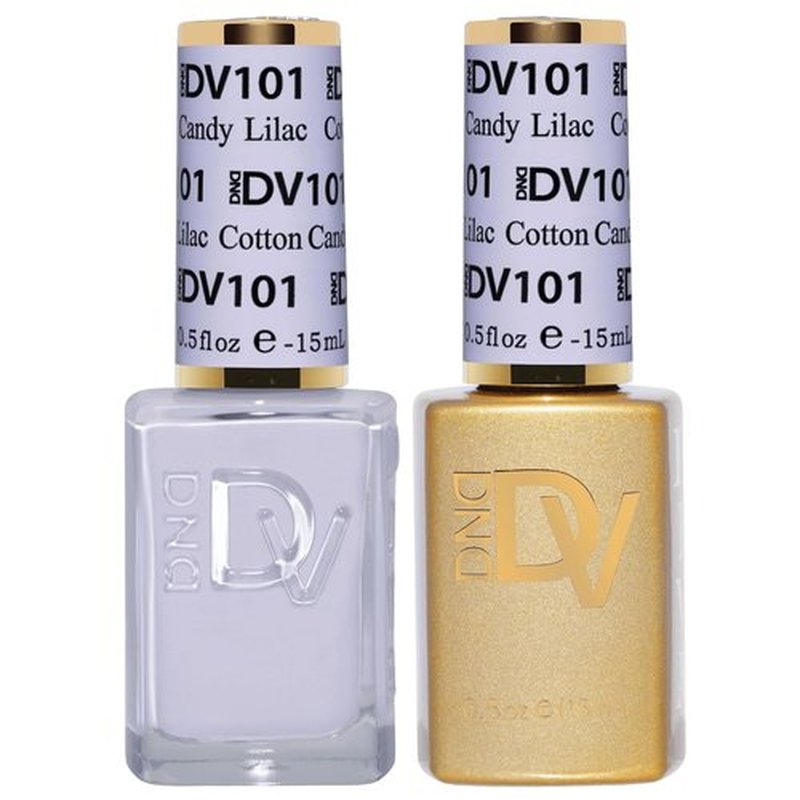 DND Gel Polish Coquette Collection - UV/LED Gel & Air Dry Nail Lacquer Duo | 101 Cotton Candy Lilac, 0.5 Fl Oz