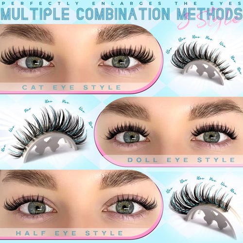 Manga Lash Clusters with Invisiable Bond 10-16mm Fluffy Lash Clusters Spiky Eyelashes Cluster Wispy 144pcs Lashes Cluster Look Like Lash Extensions (Spikeflick)