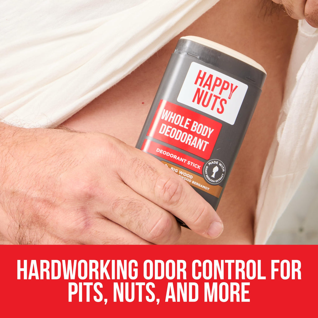 Happy Nuts Whole Body Deodorant for Men - Full Body Odor Control - Ideal for Perfect for Pits, Groin, and More - Powerful & Effective Men's Deodorant (2.65 Ounce (Pack of 1), Original)