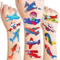 96PCS Airplane Temporary Tattoos Plane Travel Themed Birthday Party Decorations Favors Supplies Cool Jet Helicopter Aircraft Tattoo Stickers Gifts For Kids Boys Girls School Prizes Carnival