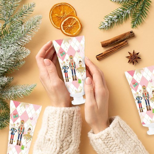 Piuaeue 50 Pcs Christmas Hand Cream Set Christmas Hand Lotion Bulk Travel Size Winter Scented Hand Lotion for Women Mom Girls, Unique Christmas Stocking Stuffers (Nutcracker)