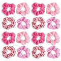 Semato Galentines Day Gifts for Girls 16 Pcs Pink Scrunchies Valentines Gifts Hair Ties Scrunchies for Women Girls Party Favors