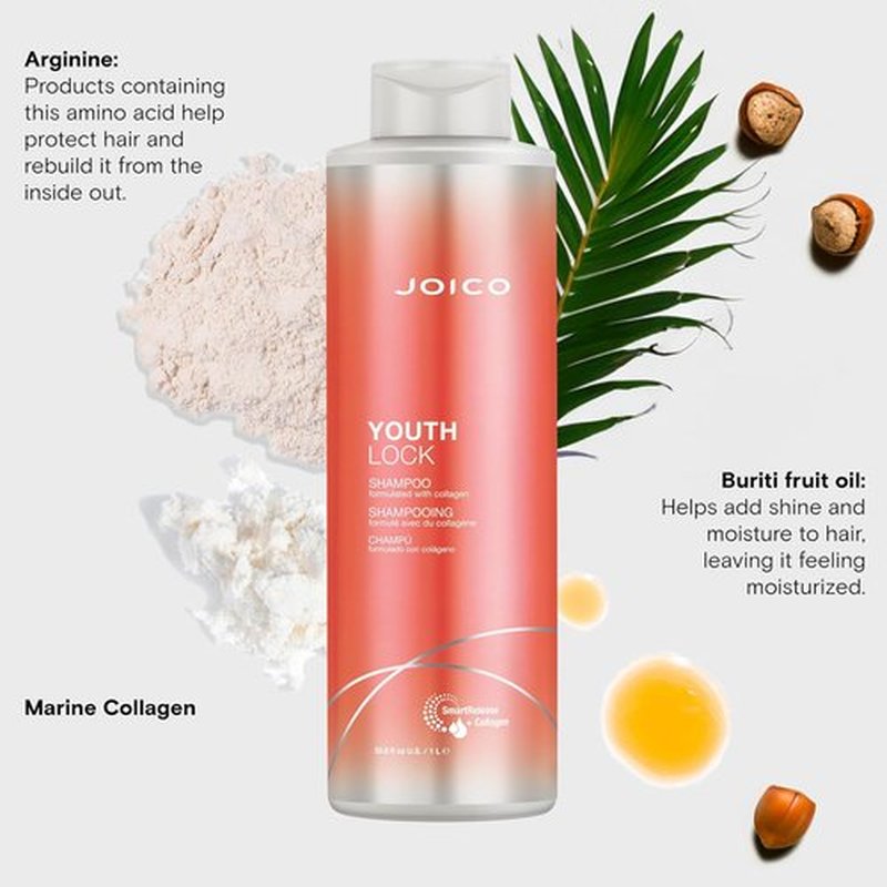 Joico YouthLock Shampoo - Collagen-Infused Formula for Youthful Body & Bounce | Reduce Breakage & Frizz