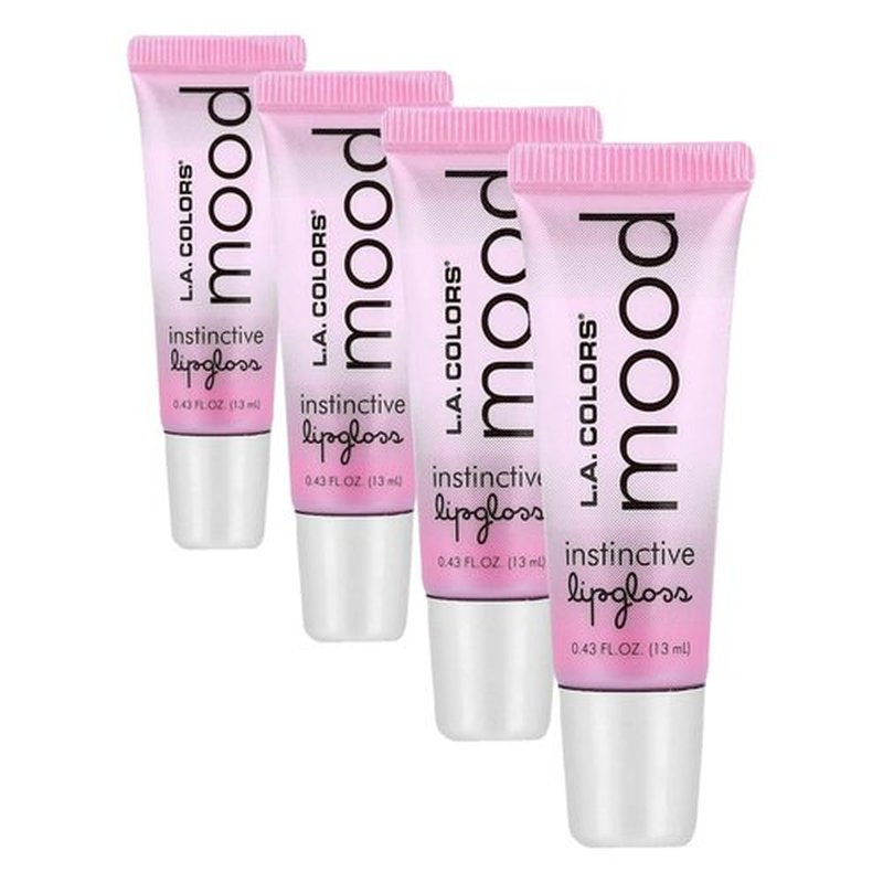 L.A. COLORS Lip-gloss In The Mood, 0.43 Oz (CBLG340) (Pack of 4)