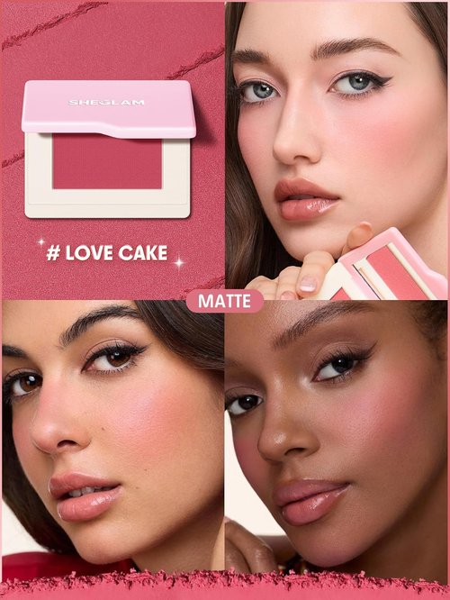 **SHEGLAM Dream Touch Blush - Lightweight, Smooth, Blendable Powder Blush in Love Cake**