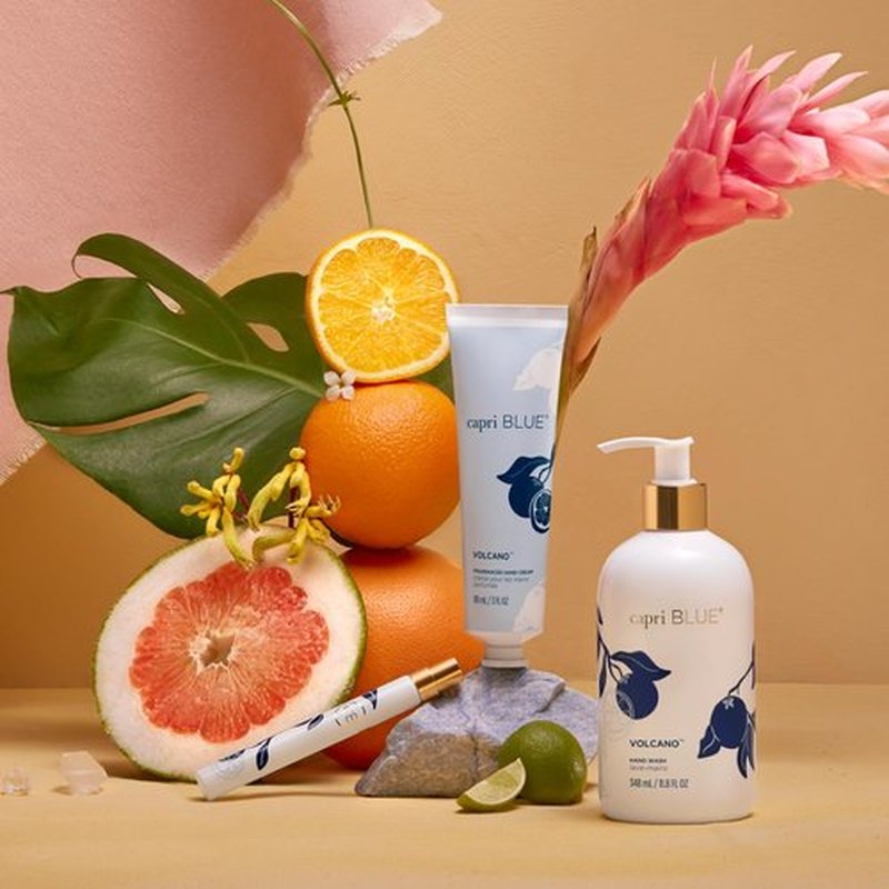 Capri Blue Hand Wash Soap – Flora Edit Collection – Cleansing Liquid Hand Soap Infused with Plant-Based Glycerin – Skin Care – Notes of Juicy Tropical Fruits & Sugared Citrus (Volcano, 11.8 fl oz)