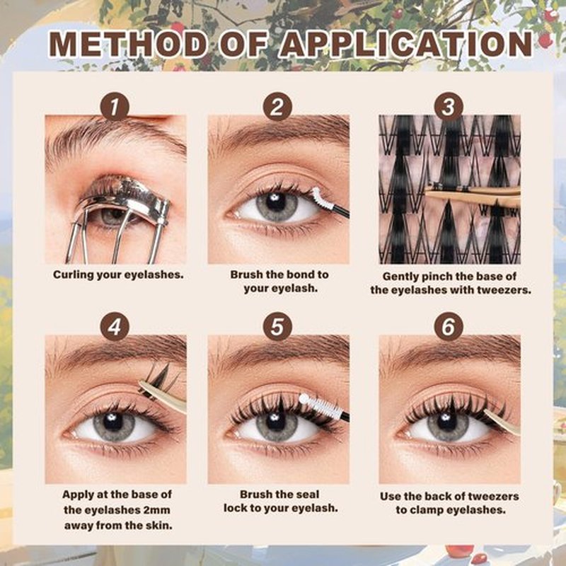 JMS&JMS Fairy Lash Clusters Kit Natural Cluster Lashes Invisible Band Manga Lashes with Lash Bond and Seal Eyelash Applictor Lash Remover Lash Extension Kit for Beginner (Fairy-8-18mix)