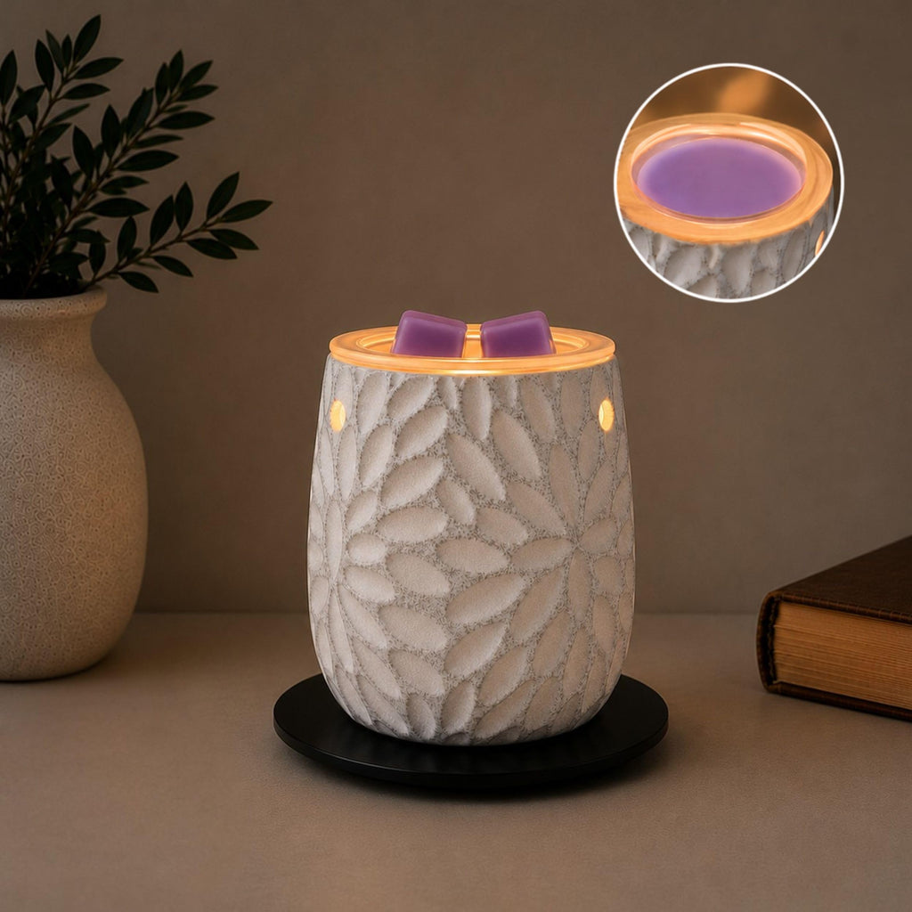 Scentsationals Kristy - Decorative White Wax Warmer for Scented Wax Melts