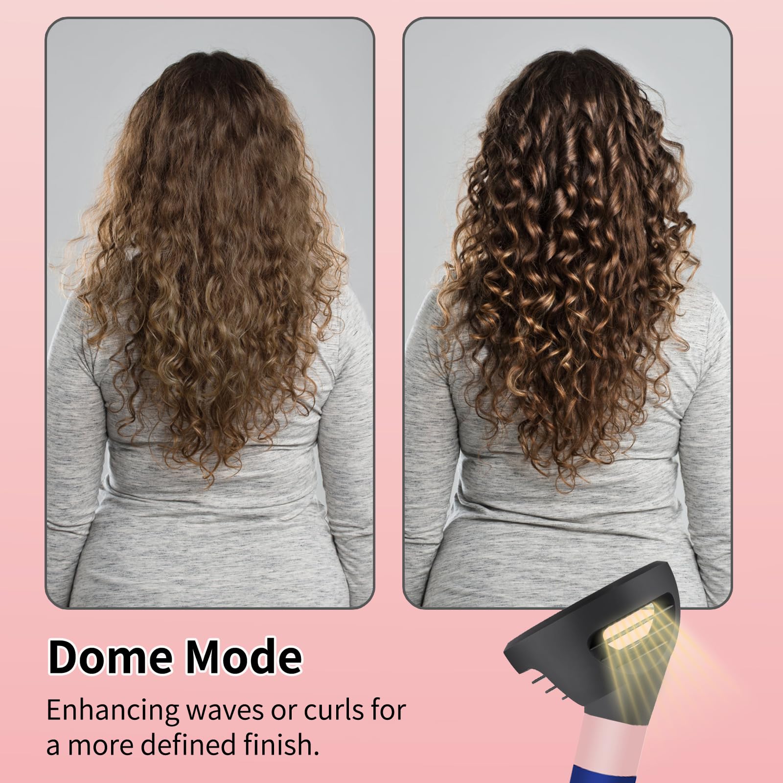 Wave Curl Diffuser for Dyson Airwrap, Dome and Diffuse Modes, Hair Diffuser Attachment for Fast Drying Wave Curly Thick Hair, Adding Volume and Define Curl Wave, Black