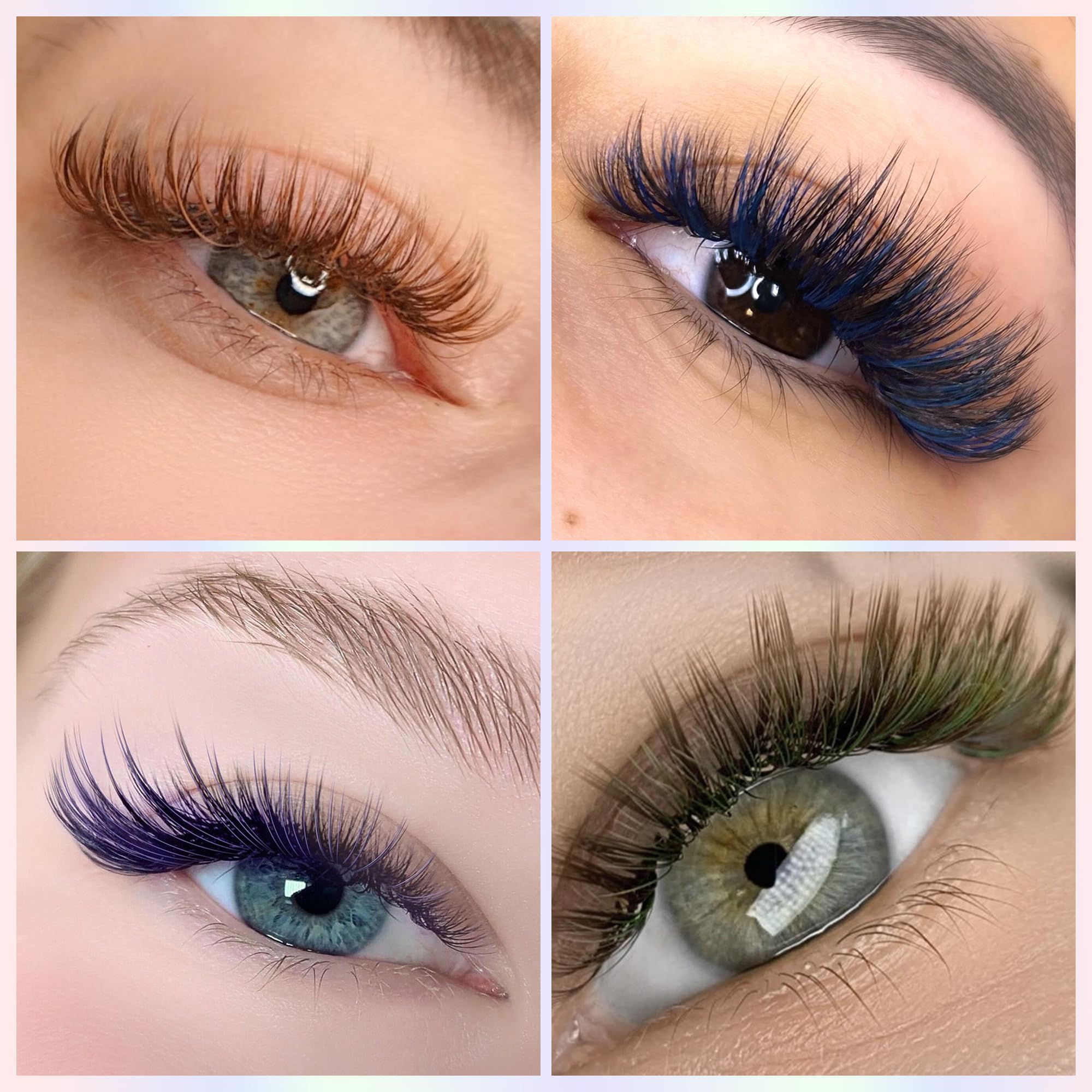 NATUHANA Colored Volume Eyelash Extensions 0.07mm C Curl 8-15mm Mixed & Single Length Tray Soft Individual Lashes, Professional Supplies for Lash Techs(Burgundy,0.07 C,8-15 MIX)