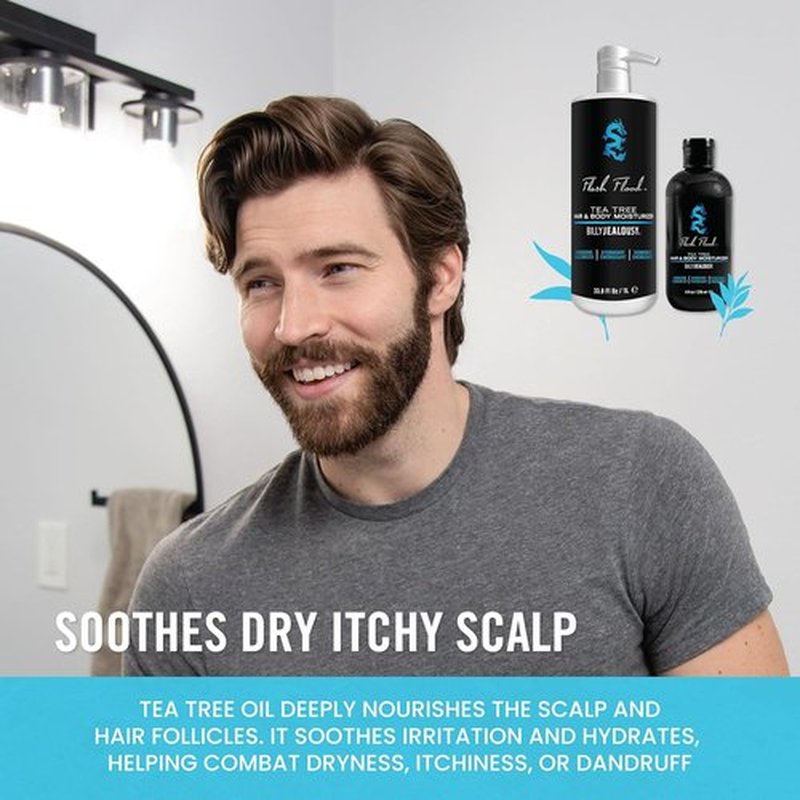 Billy Jealousy Flash Flood Moisturizer - Tea Tree Hair & Body Lotion for All Skin Types | 8 oz